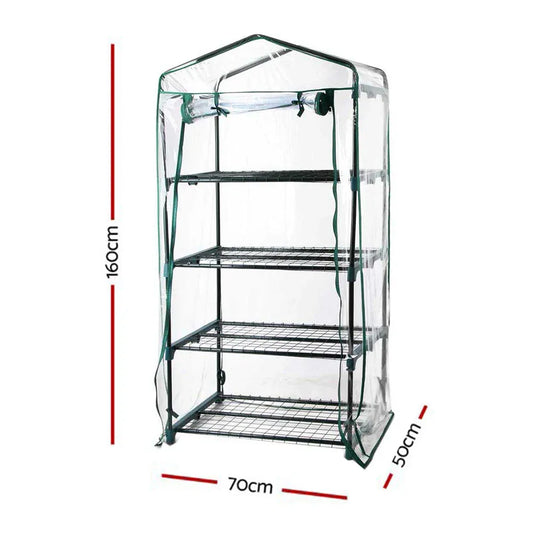 Green Fingers Greenhouse 4 Tiers Mini Green House Garden Bed Planter Box 1.6x0.7x0.5M - Mekamart Australia