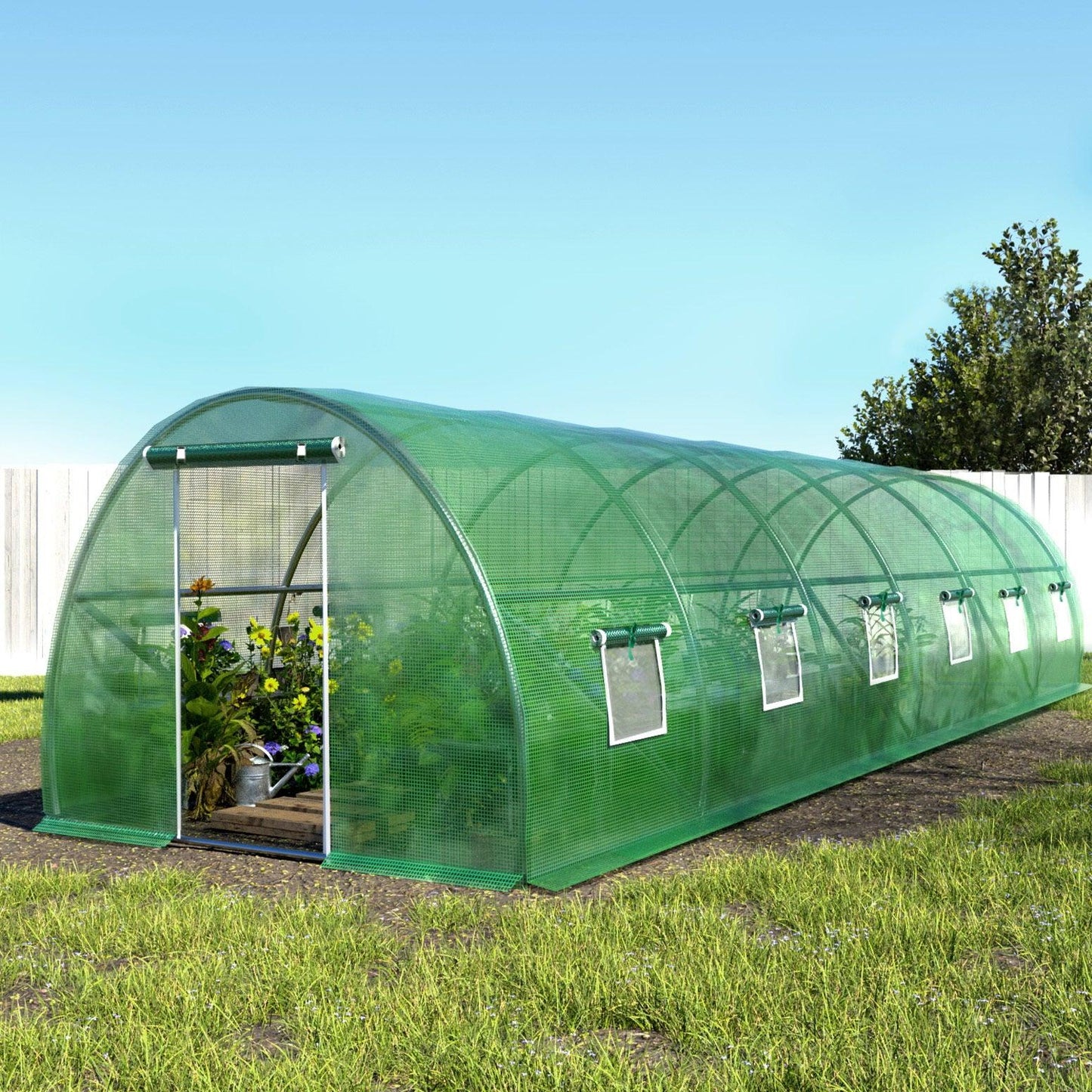 Green Fingers Greenhouse 9x3x2M Walk in Green House Tunnel Plant Garden Shed Dome - Mekamart Australia
