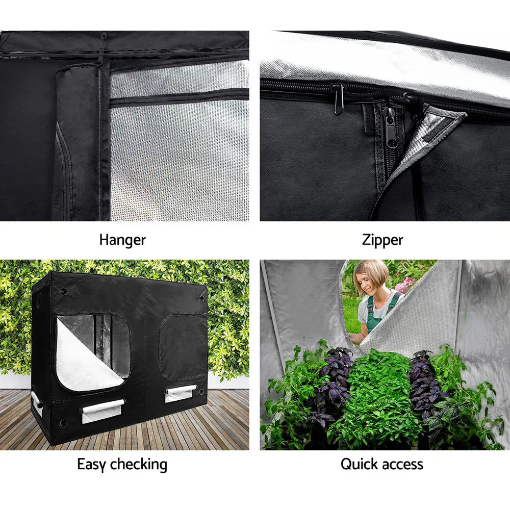 Green Fingers Grow Tent 240x120x200CM Hydroponics Kit Indoor Plant Room Black - Mekamart Australia