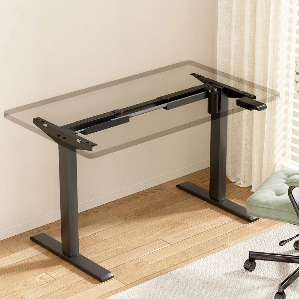 Artiss Electric Standing Desk Frame Only Height Adjustable 70KG Load Black - Mekamart Australia