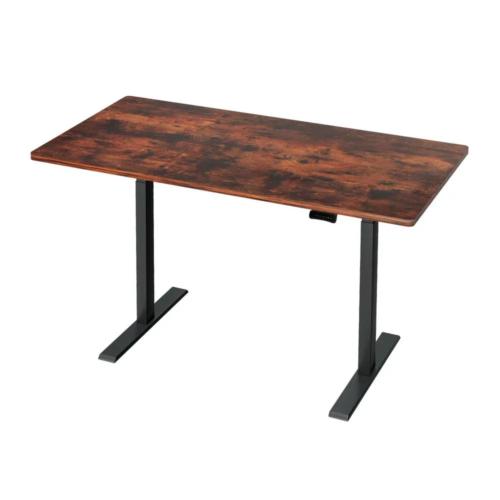 Artiss Standing Desk Motorised Dual Motor Rustic Brwon 140CM - Mekamart Australia
