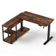 Artiss Electric Standing Desk Adjustable Motorised 120CM L Shaped Rustic Brown - Mekamart Australia