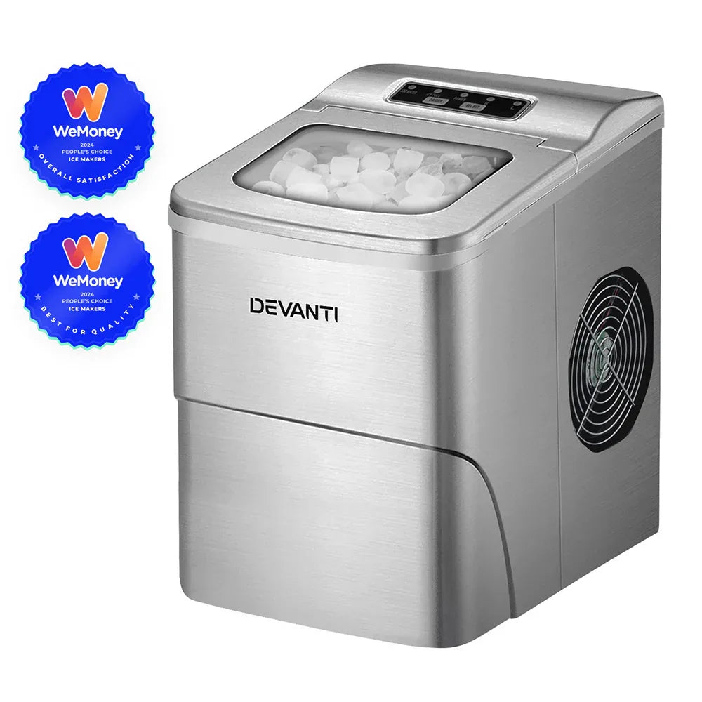 Devanti Portable Ice Cube Maker - Silver - Mekamart Australia