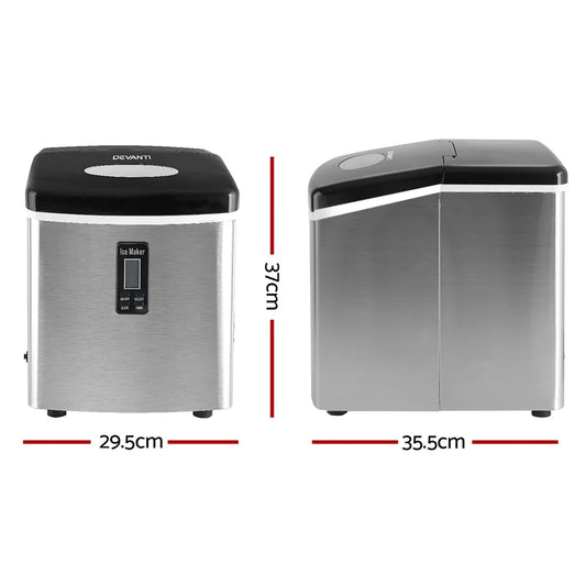Devanti 15kg Ice Maker Machine Silver - Mekamart Australia