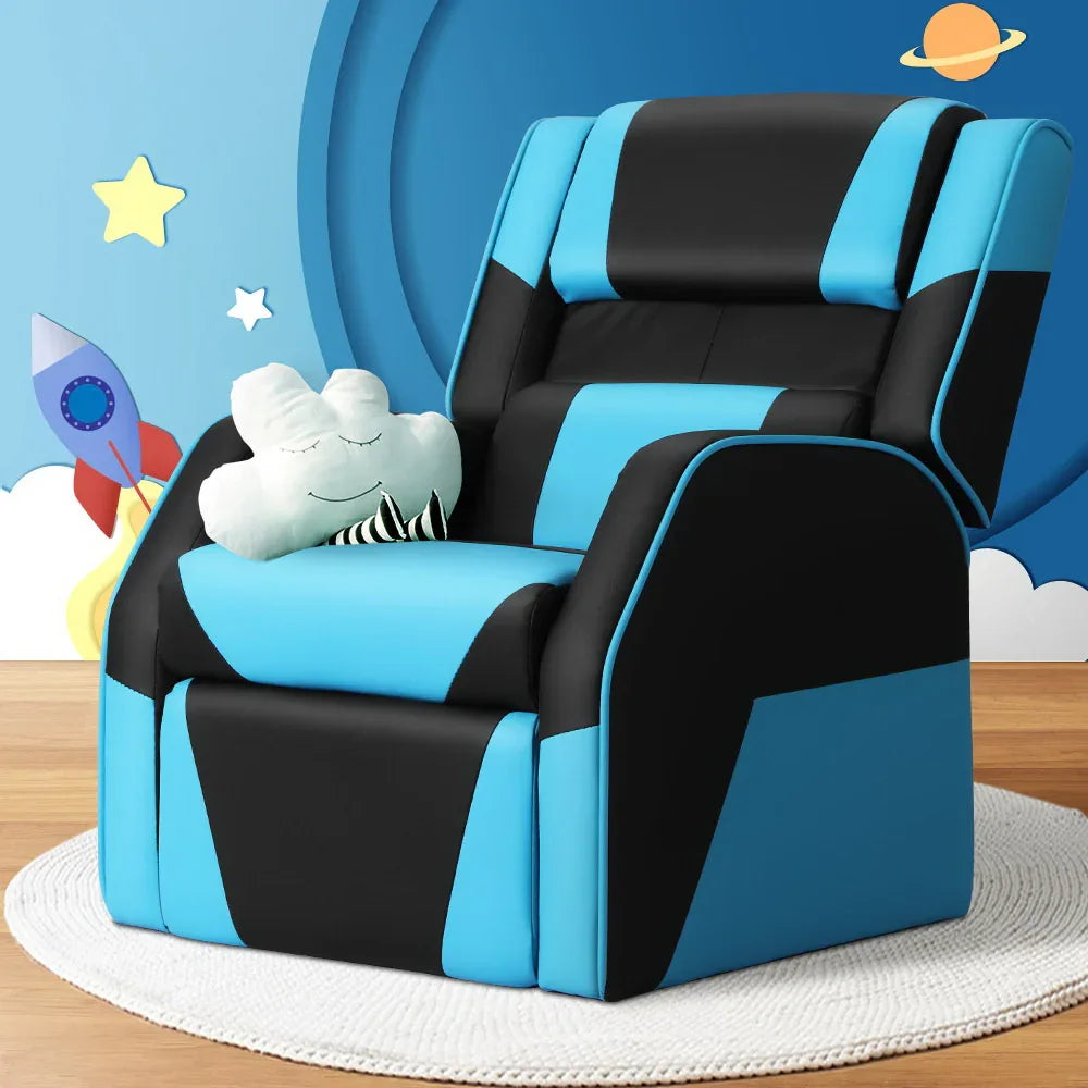 Keezi Kids Recliner Chair PU Leather Gaming Sofa Lounge Couch Children Armchair - Mekamart Australia