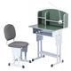 Keezi Kids Study Desk Chair Set Adjustable Ergonomic Table LED Lamp Green - Mekamart Australia
