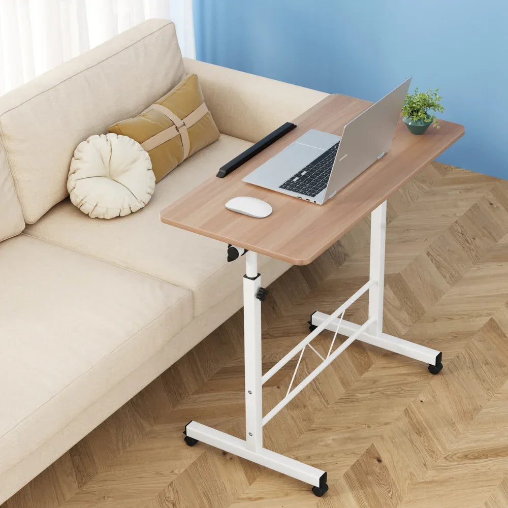 Artiss Laptop Desk Table Adjustable 80CM Light Wood - Mekamart Australia