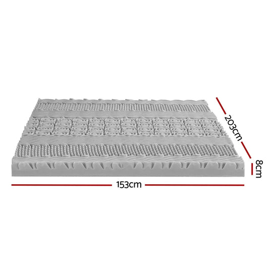 Giselle Bedding 8cm Memory Foam Mattress Topper 7-Zone Graphite Queen - Mekamart Australia