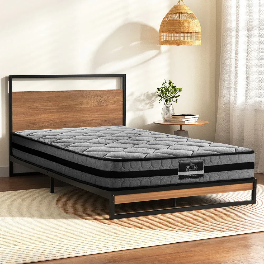 Artiss Metal Bed Frame Single Size Beds Platform with Mattress - Mekamart Australia