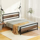Artiss Bed Frame Double Size Metal Base Mattress Platform Foundation Black DREW - Mekamart Australia