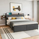 Artiss Metal Bed Frame King Size with 2-Tier Hidden Storage with Charging Station - Mekamart Australia