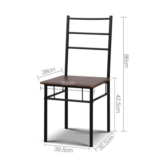 Artiss Dining Table And Chairs Set fo 3 Walnut - Mekamart Australia