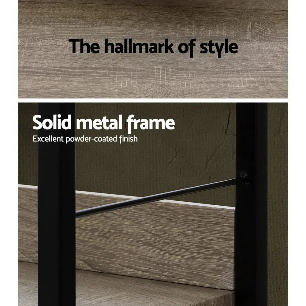 Artiss Bookshelf 4 Tiers - NOE Black and Oak - Mekamart Australia
