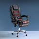 Artiss 8 Point Massage Office Chair PU Leather Footrest Black - Mekamart Australia