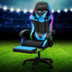 Artiss 6 Point Massage Gaming Office Chair 7 LED Footrest Cyan Blue - Mekamart Australia