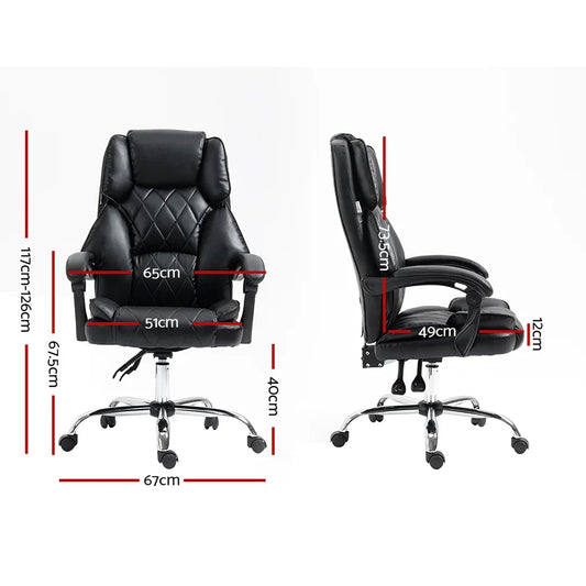 Artiss Executive Office Chair Leather Recliner Black - Mekamart Australia