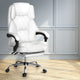 Artiss Executive Office Chair Leather Footrest White - Mekamart Australia