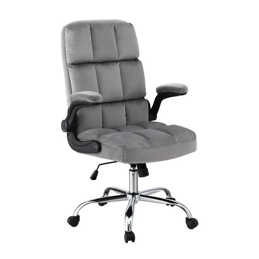 Artiss Office Chair Velvet Seat Racing Gaming Computer Desk Chairs Armrest Grey - Mekamart Australia