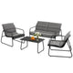 Gardeon 4PCS Outdoor Sofa Set Table and Chairs Cushion textilene Patio Furniture - Mekamart Australia