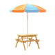 Keezi Kids Outdoor Table and Chairs Picnic Bench Umbrella Set Water Sand Pit Box - Mekamart Australia