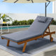 Gardeon Sun Lounge Wooden Lounger Outdoor Furniture Day Bed Wheels Patio Grey - Mekamart Australia