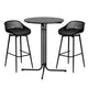 Gardeon 3PC Outdoor Bar Set Stools Dining Chairs Table Patio Furniture Bistro Set Black - Mekamart Australia