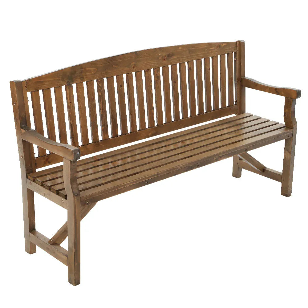 Gardeon 5FT Outdoor Garden Bench Wooden 3 Seat Chair Patio Furniture Natural - Mekamart Australia