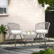 Gardeon 3PC Bistro Set Outdoor Furniture Rattan Table Chairs Patio Garden Cushion Grey - Mekamart Australia