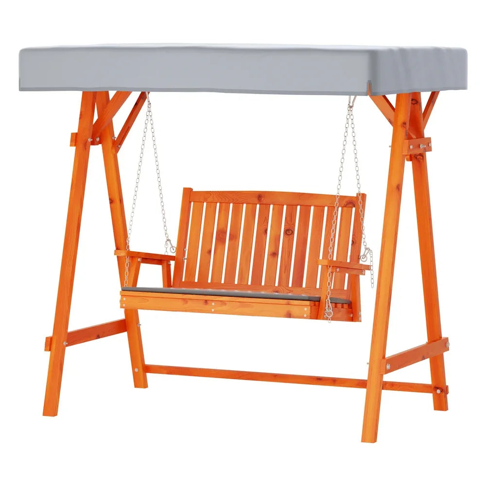 Gardeon Swing Chair Wooden Garden Bench Canopy 2 Seater Outdoor Furniture - Mekamart Australia