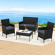 Gardeon 4 Seater Outdoor Sofa Set Wicker Setting Table Chair Furniture Dark Grey - Mekamart Australia