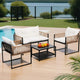 Gardeon 4 Seater Outdoor Sofa Set 4PCS Table Chair Set Garden Patio Furniture - Mekamart Australia