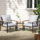 Gardeon 3PC Outdoor Furniture Bistro Set Lounge Setting Chairs Table Patio Black - Mekamart Australia