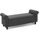 Artiss Storage Ottoman Blanket Box 125cm Arm Linen Grey - Mekamart Australia