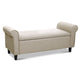 Artiss Storage Ottoman Blanket Box 125cm Arm Linen Taupe - Mekamart Australia