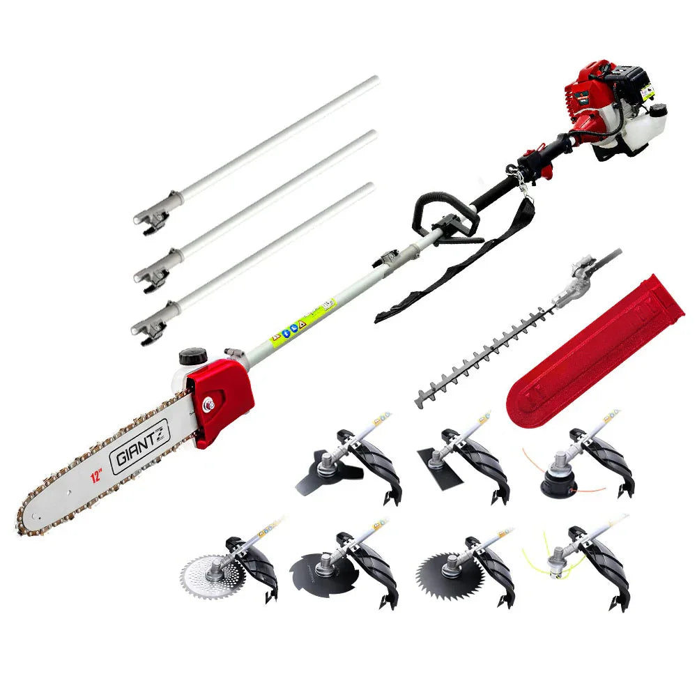 Giantz 62CC Pole Chainsaw Hedge Trimmer Brush Cutter Whipper Snipper Saw 9-in-1 - Mekamart Australia