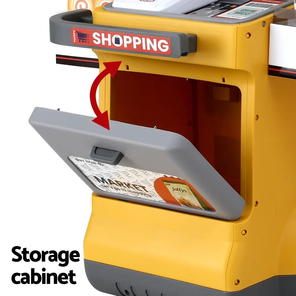Keezi Kids Pretend Playset Supermarket Shopping Role Play Toy Cash Food 48PCS - Mekamart Australia