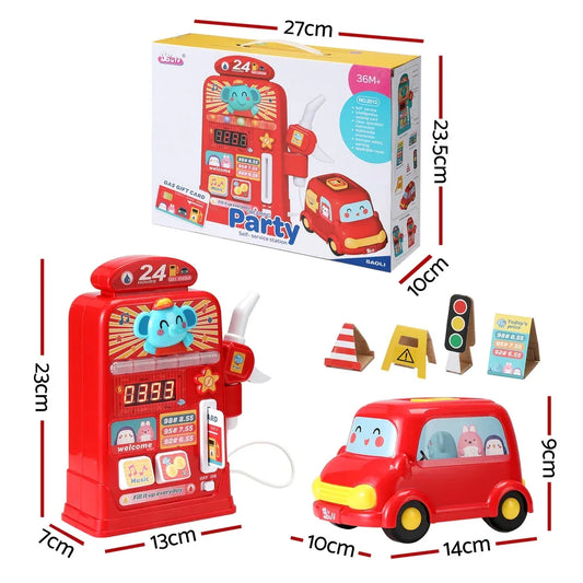 Keezi Kids Gas Petrol Station Pumper Pretend Play Toys Car Music Card Playset - Mekamart Australia