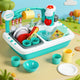 Keezi Kids Kitchen Play Set Play Pretend Sink Dishwasher Toys Green - Mekamart Australia