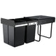 Cefito Pull Out Bin Kitchen Double Basket 2X20L Black - Mekamart Australia