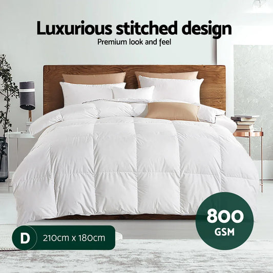 Giselle Bedding 800GSM Goose Down Feather Quilt Winter Blanket Duvet Comforter Double - Mekamart Australia