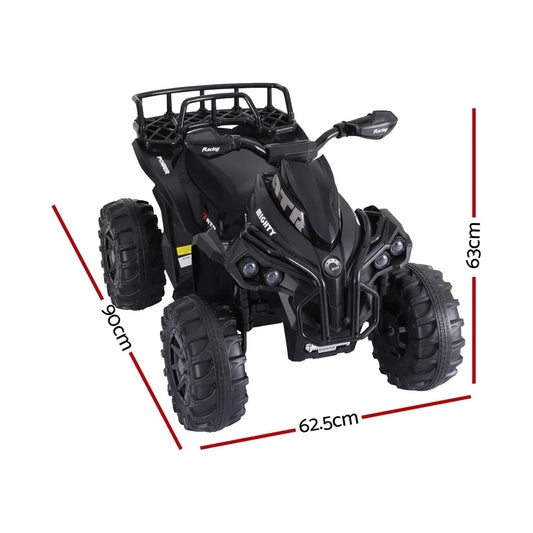 Rigo Kids Ride On Car ATV Quad Motorbike Storage Rack Electric Toys 12V Black - Mekamart Australia