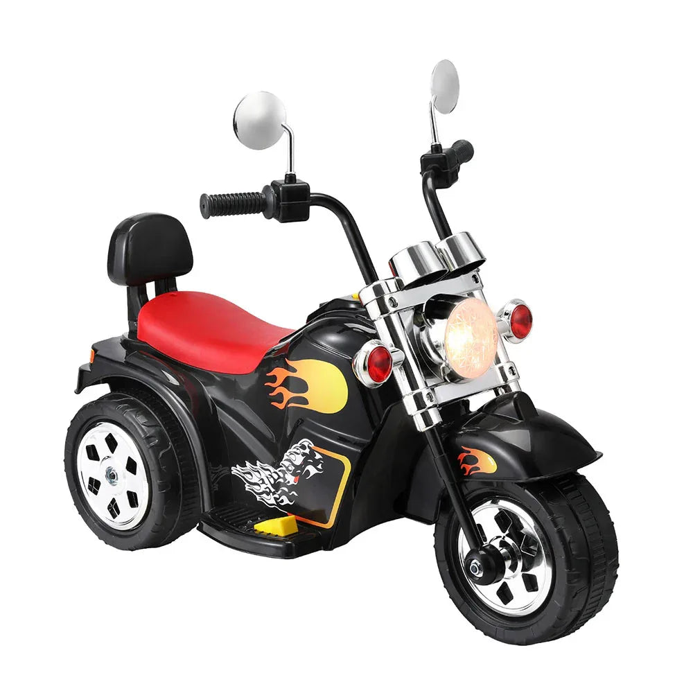 Rigo Kids Ride On Car Motorcycle Motorbike Electric Toys Horn Music 6V Black - Mekamart Australia