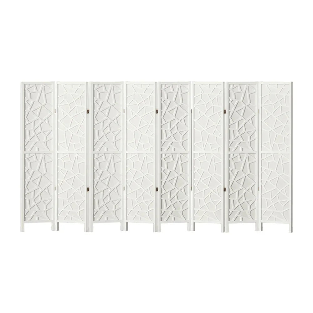 Artiss 8 Panel Room Divider Screen 325x170cm Clover White - Mekamart Australia