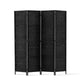 Artiss 4 Panel Room Divider Screen 163x170cm Woven Black - Mekamart Australia