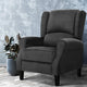 Artiss Recliner Chair Adjustable Sofa Lounge Soft Suede Armchair Couch Charcoal - Mekamart Australia