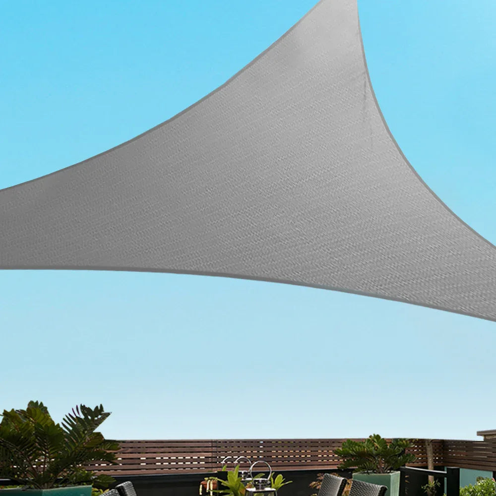 Instahut Shade Sail 3x3x4.3m Triangle 280GSM 98% Grey Shade Cloth - Mekamart Australia