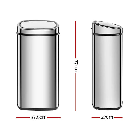 Devanti Motion Sensor Bin 68L Hands-Free Touchless Kitchen Waste - Mekamart Australia