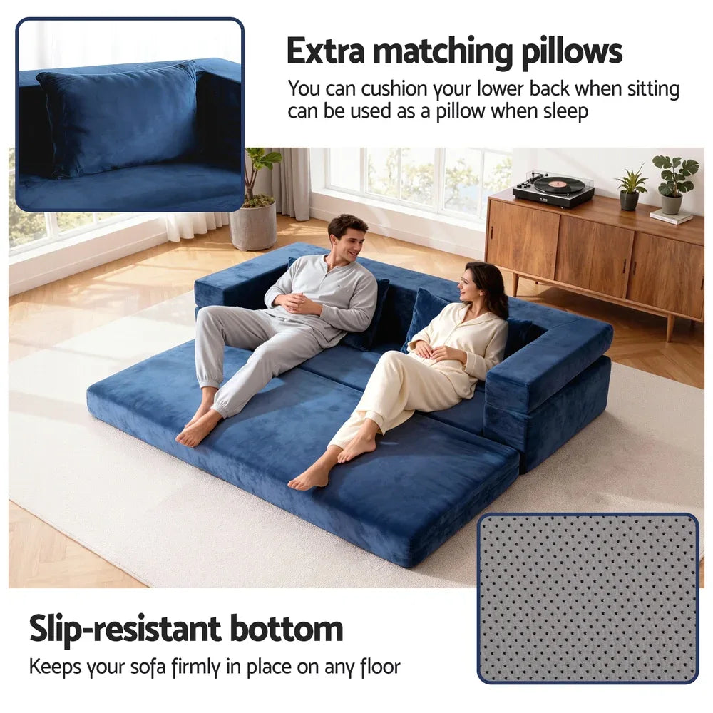 Artiss Convertible Folding Sofa Bed Pull Out Mattress Foldable Lounge Couch Chair - Mekamart Australia