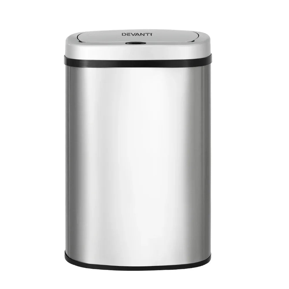 Devanti 50L Sensor Bin Motion Rubbish Automatic Silver - Mekamart Australia