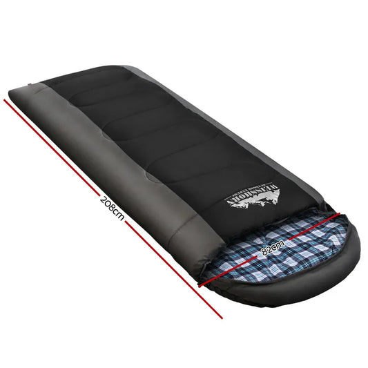 Weisshorn Sleeping Bag Single Thermal Camping Hiking Tent Black -20°C - Mekamart Australia